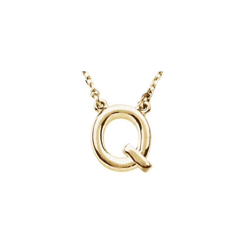 Block Initial 16″ Necklace