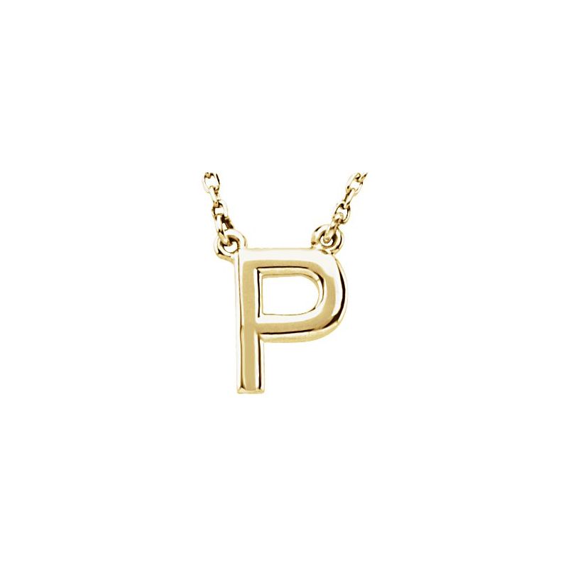 Block Initial 16″ Necklace