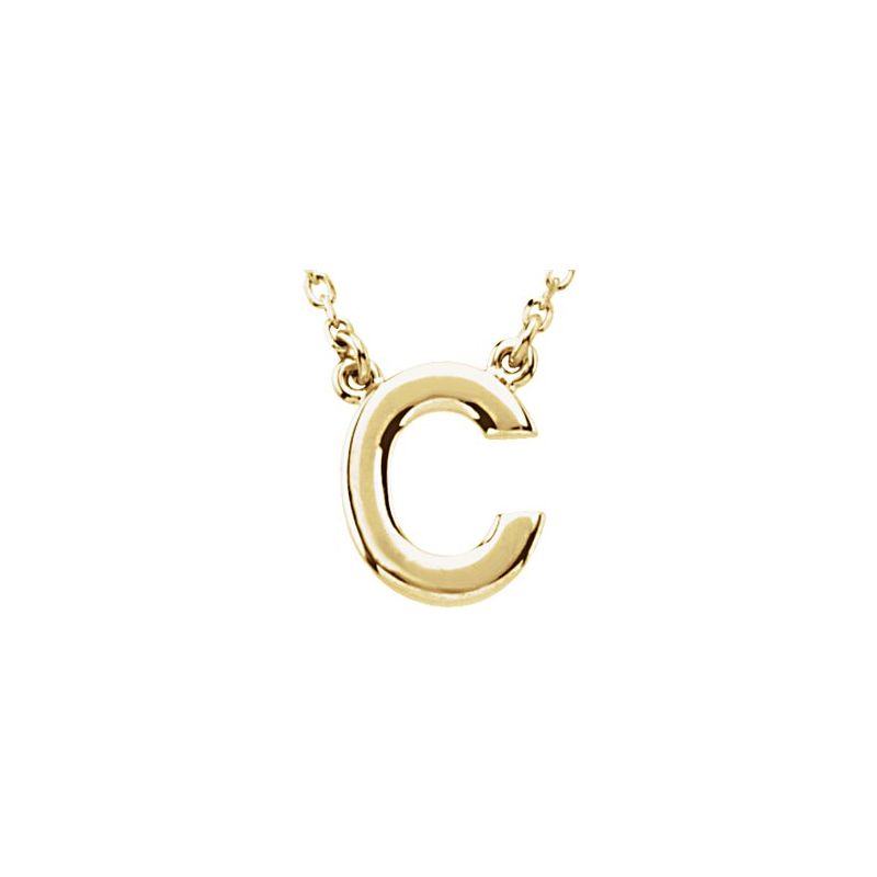 Block Initial 16″ Necklace