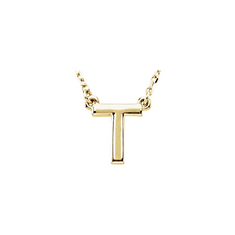 Block Initial 16″ Necklace