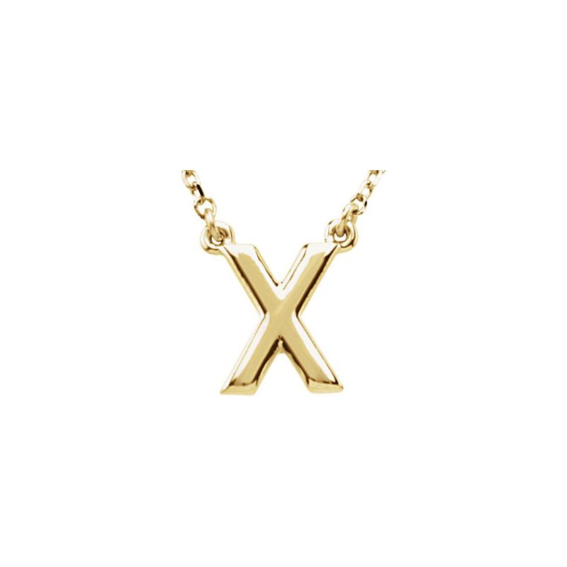 Block Initial 16″ Necklace