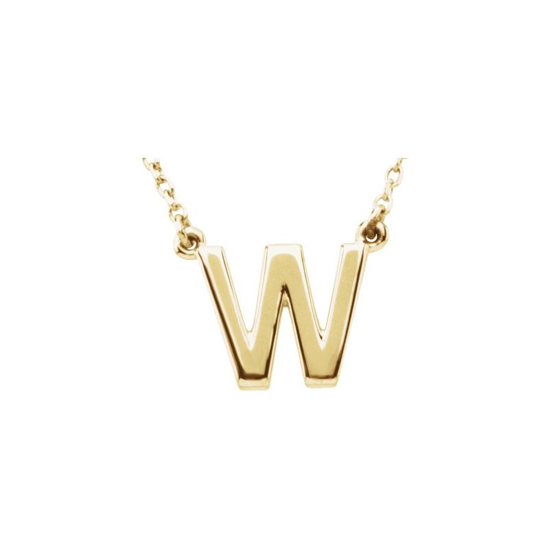 Block Initial 16″ Necklace