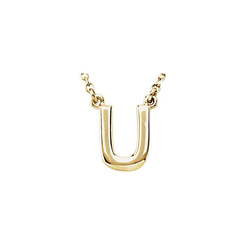 Block Initial 16″ Necklace