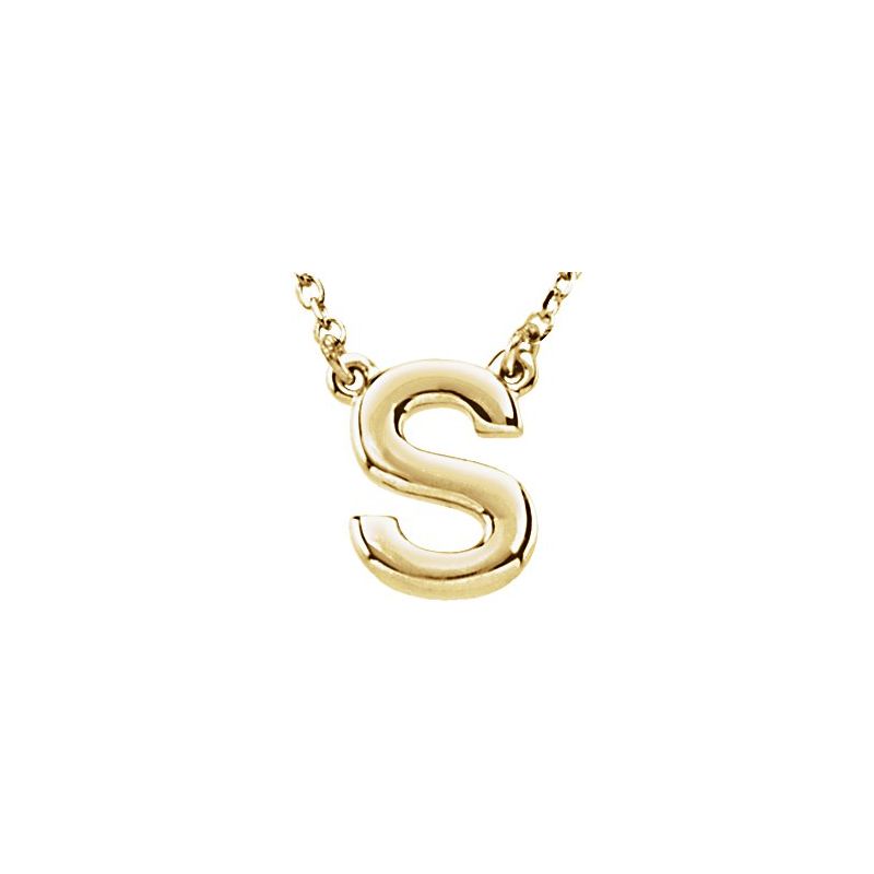 Block Initial 16″ Necklace