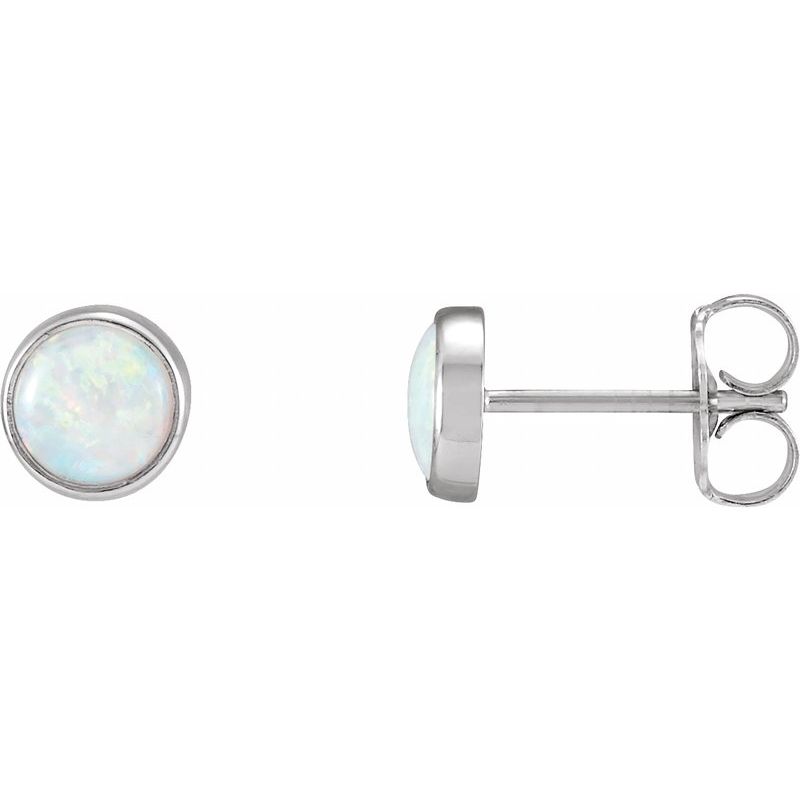 Bezel-Set Cabochon Earrings