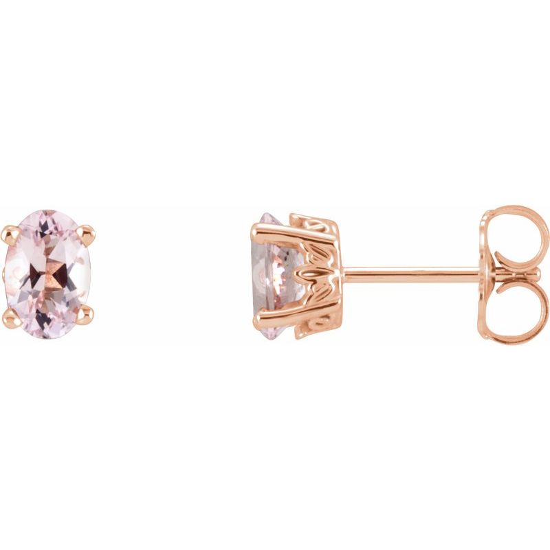 Solitaire Scroll Setting Stud Earrings