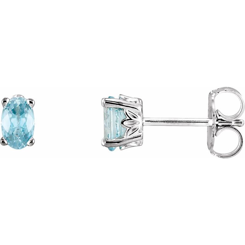 Solitaire Scroll Setting Stud Earrings