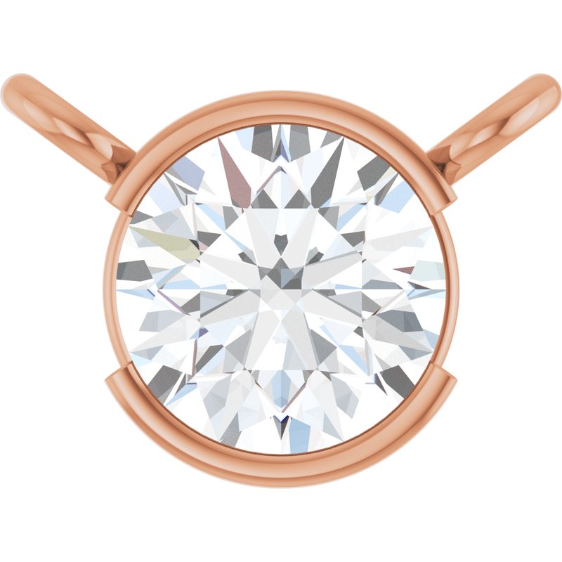 Half-Bezel Solitaire Necklace or Center