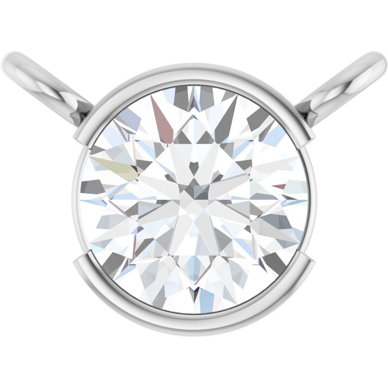 Half-Bezel Solitaire Necklace or Center
