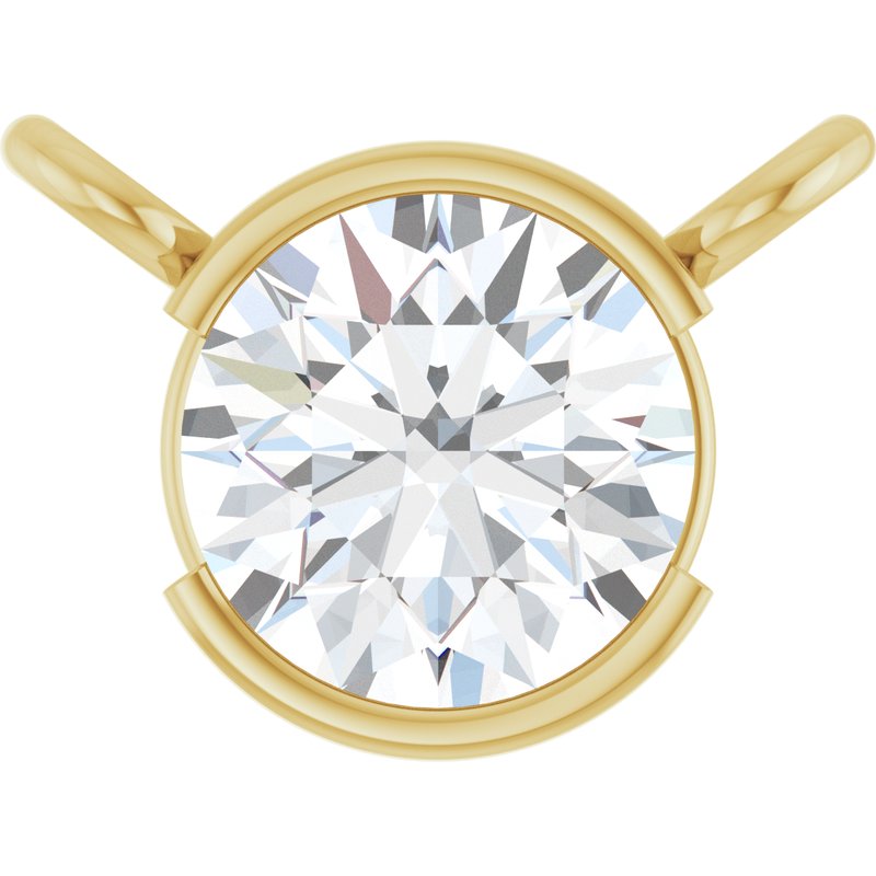 Half-Bezel Solitaire Necklace or Center