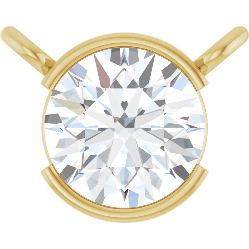 Half-Bezel Solitaire Necklace or Center
