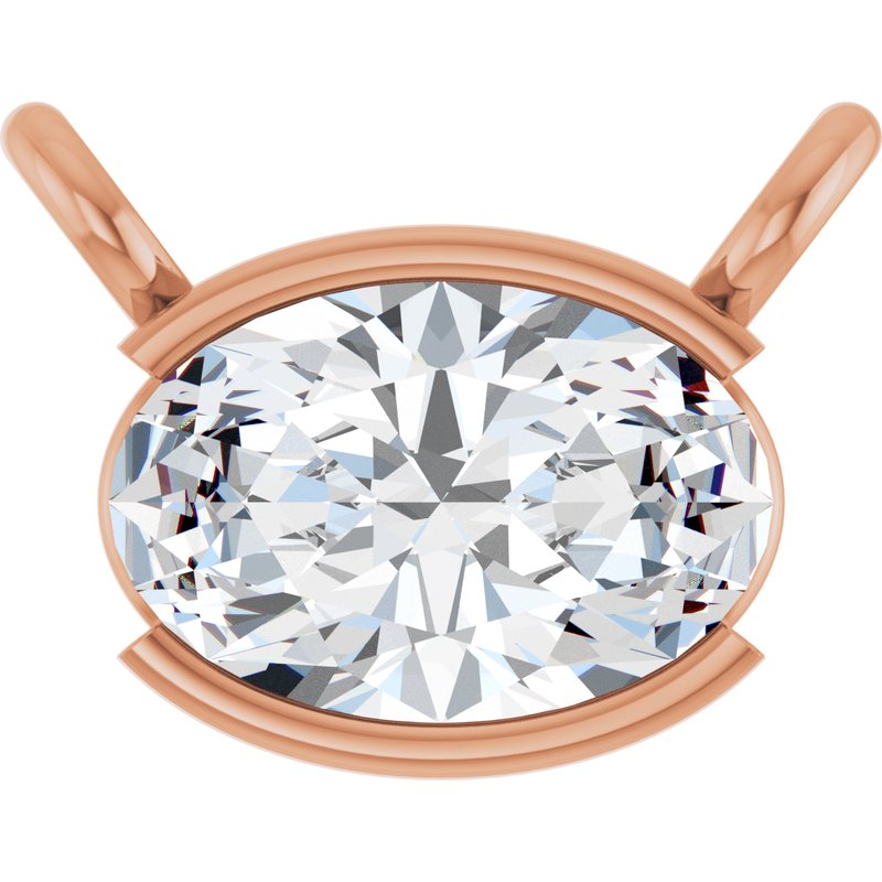 Half-Bezel Solitaire Necklace or Center