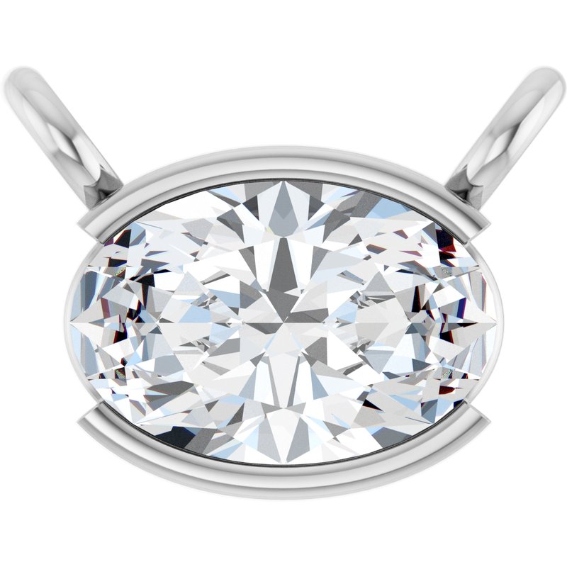 Half-Bezel Solitaire Necklace or Center