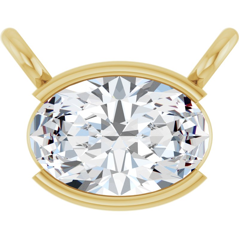 Half-Bezel Solitaire Necklace or Center