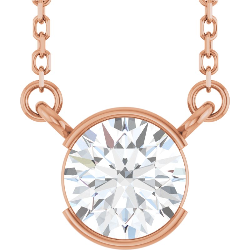 Half-Bezel Solitaire Necklace or Center