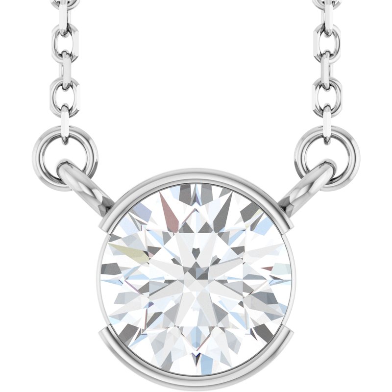 Half-Bezel Solitaire Necklace or Center