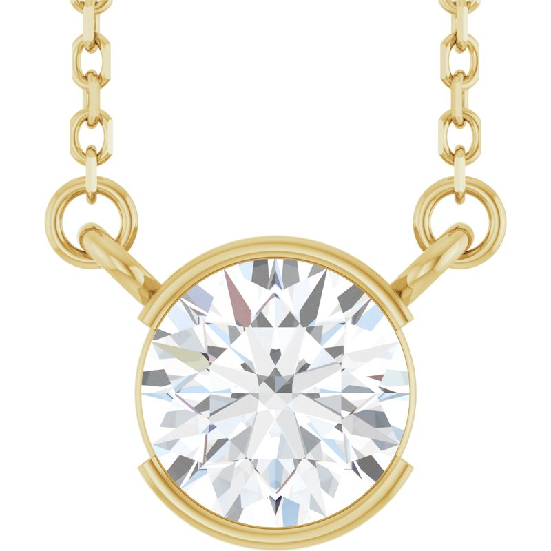 Half-Bezel Solitaire Necklace or Center