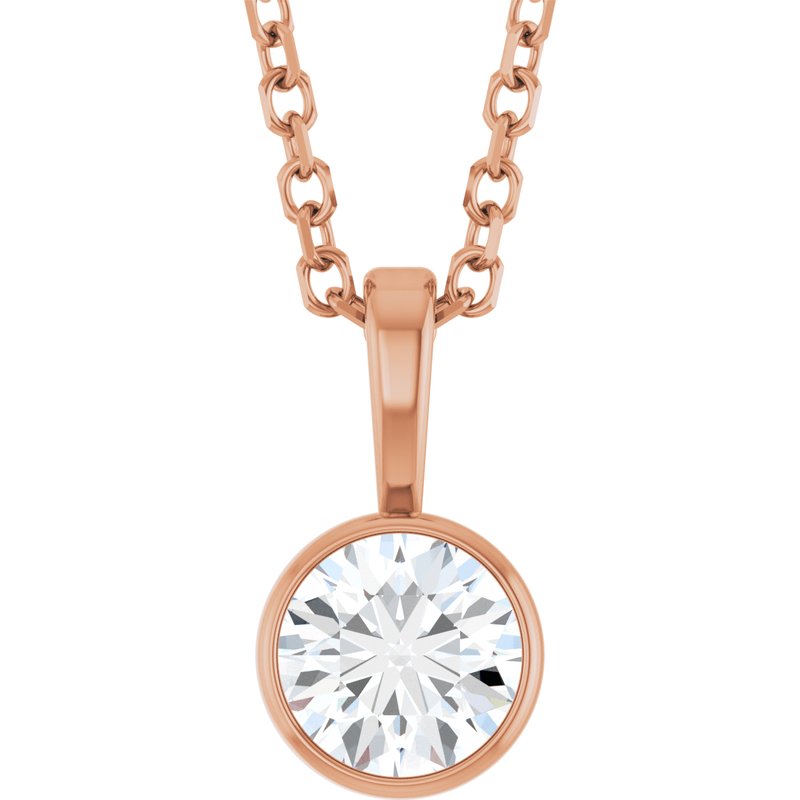 Bezel-Set Solitaire Necklace or Pendant