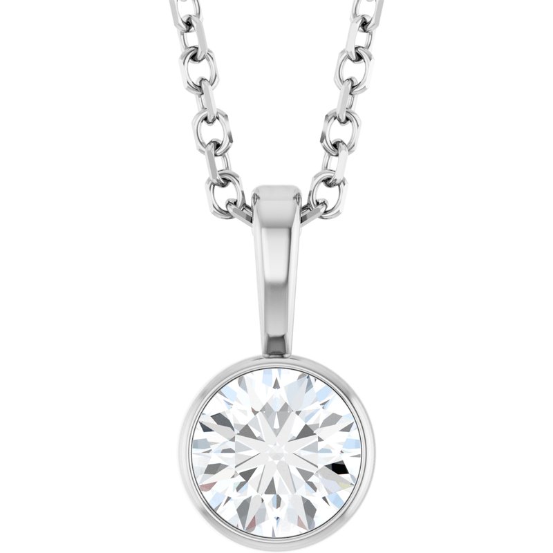 Bezel-Set Solitaire Necklace or Pendant