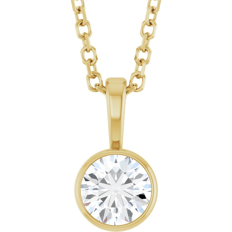 Bezel-Set Solitaire Necklace or Pendant