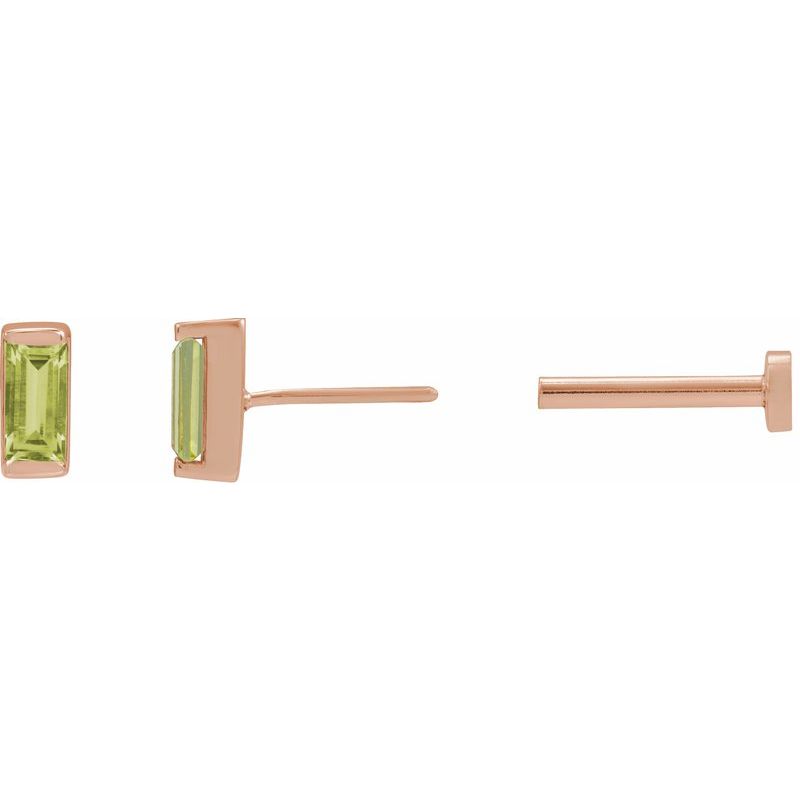 Straight Baguette Channel-Set Stud Earrings