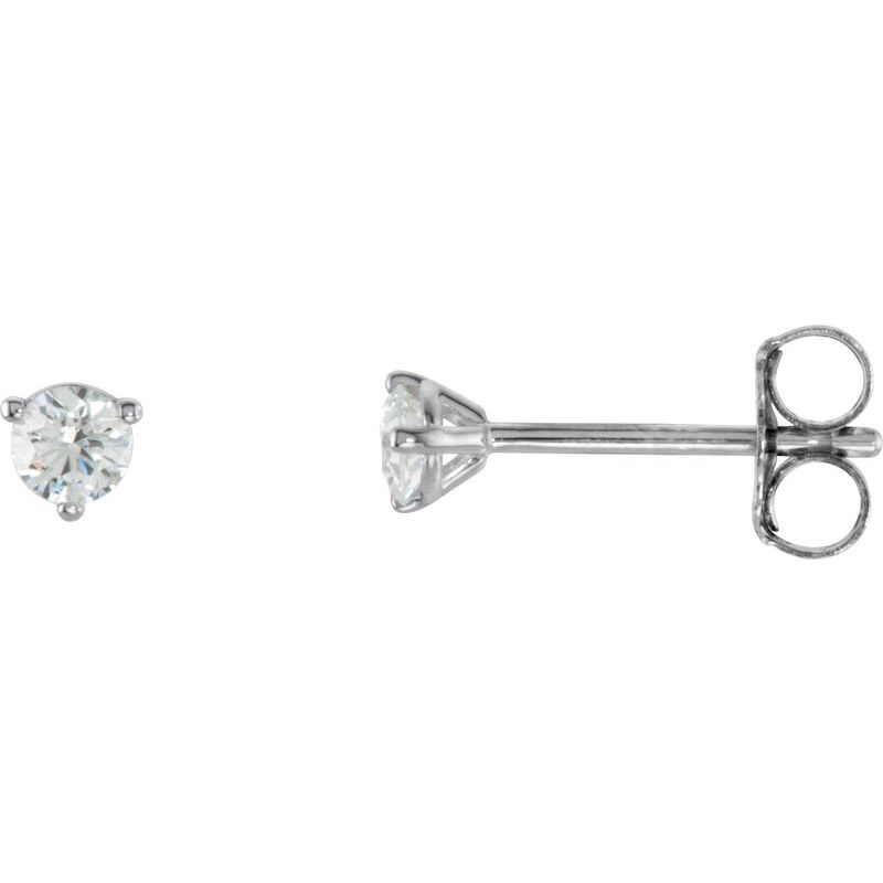 Round 3-Prong Cocktail-Style Stud Earrings — Natural Diamond