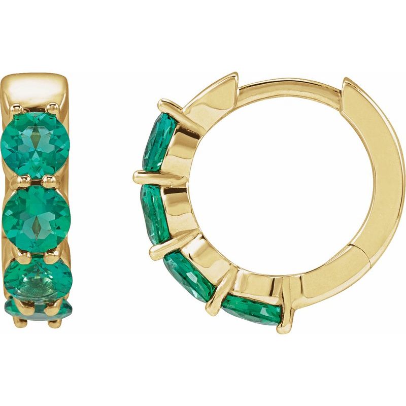 Accented Hoop Earrings — Lab-Grown 14.3 mm