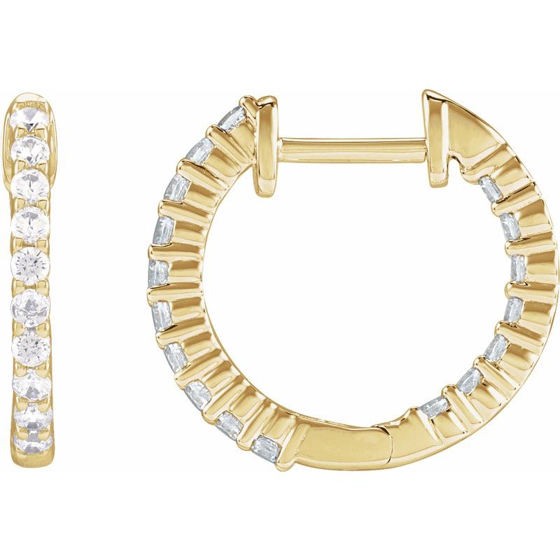 Diamond Inside-Outside Hoop Earrings