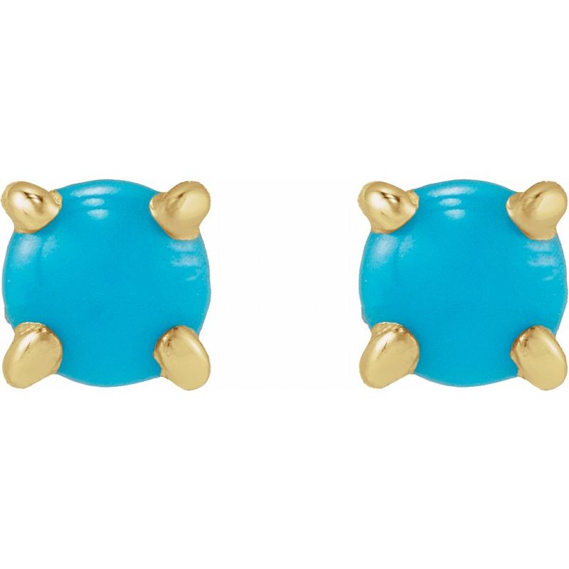 Round Rose-Cut 4-Prong Claw Stud Earrings