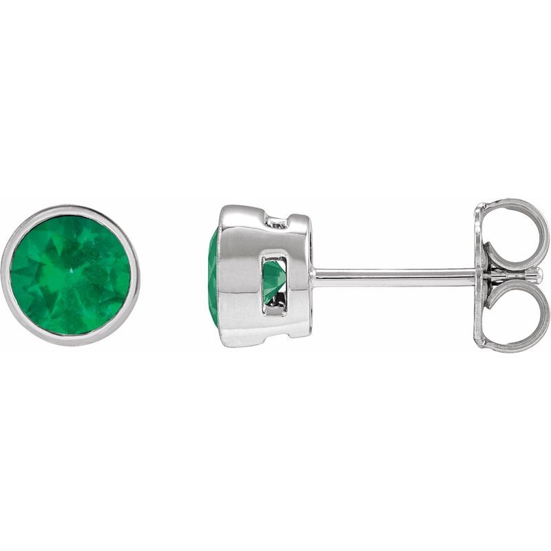 Lightweight Bezel-Set Stud Earrings