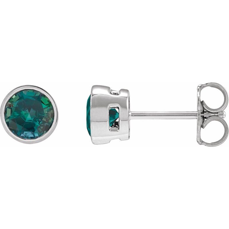 Lightweight Bezel-Set Stud Earrings