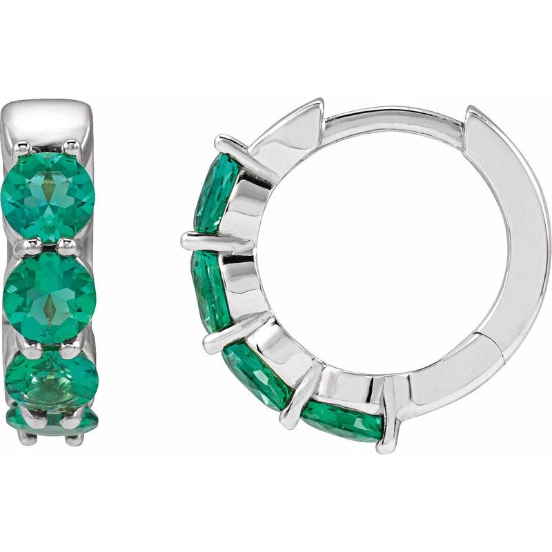 Accented Hoop Earrings — Lab-Grown 14.3 mm
