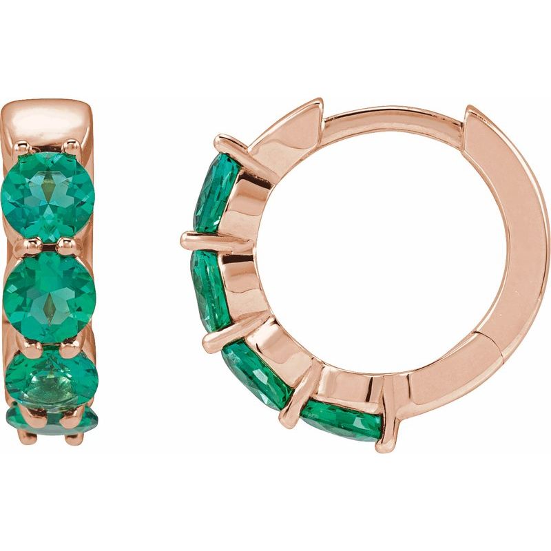 Accented Hoop Earrings — Lab-Grown 14.3 mm