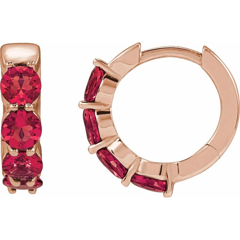 Accented Hoop Earrings — Lab-Grown 14.3 mm