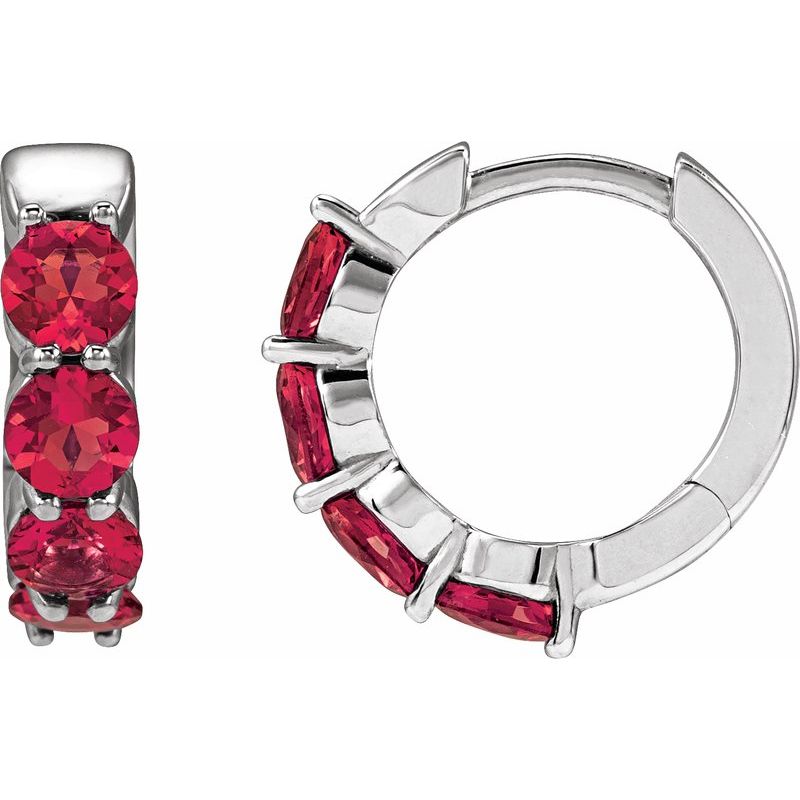 Accented Hoop Earrings — Lab-Grown 14.3 mm