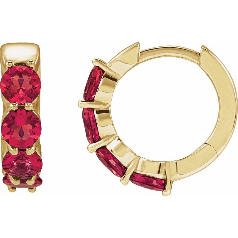 Accented Hoop Earrings — Lab-Grown 14.3 mm