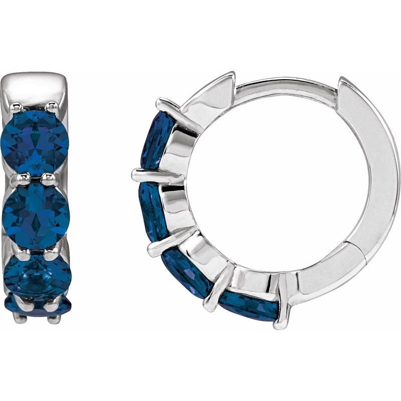 Accented Hoop Earrings — Lab-Grown 14.3 mm