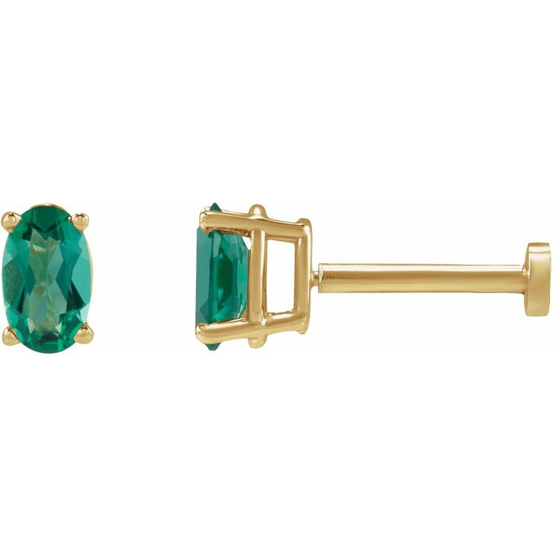 Oval 4-Prong Lightweight Stud Earrings