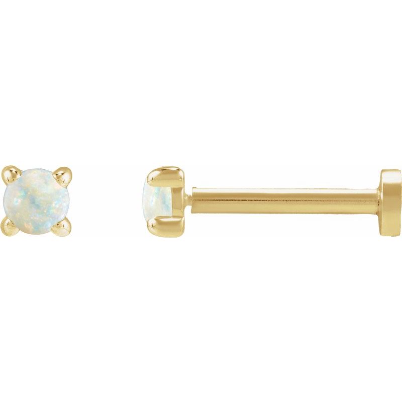 Round Rose-Cut 4-Prong Claw Stud Earrings
