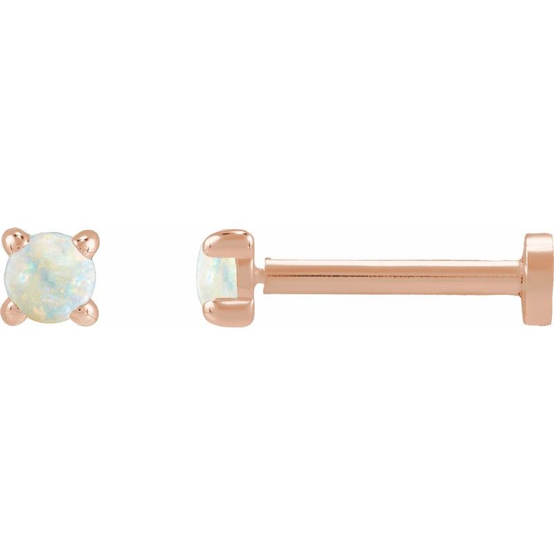 Round Rose-Cut 4-Prong Claw Stud Earrings