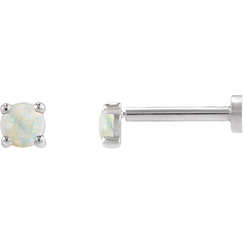 Round Rose-Cut 4-Prong Claw Stud Earrings