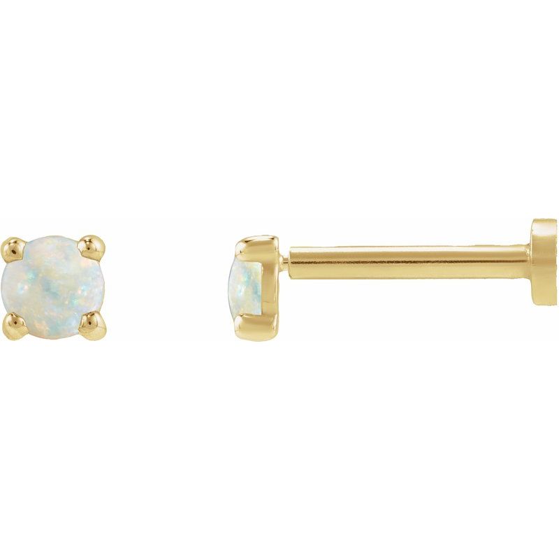 Round Rose-Cut 4-Prong Claw Stud Earrings