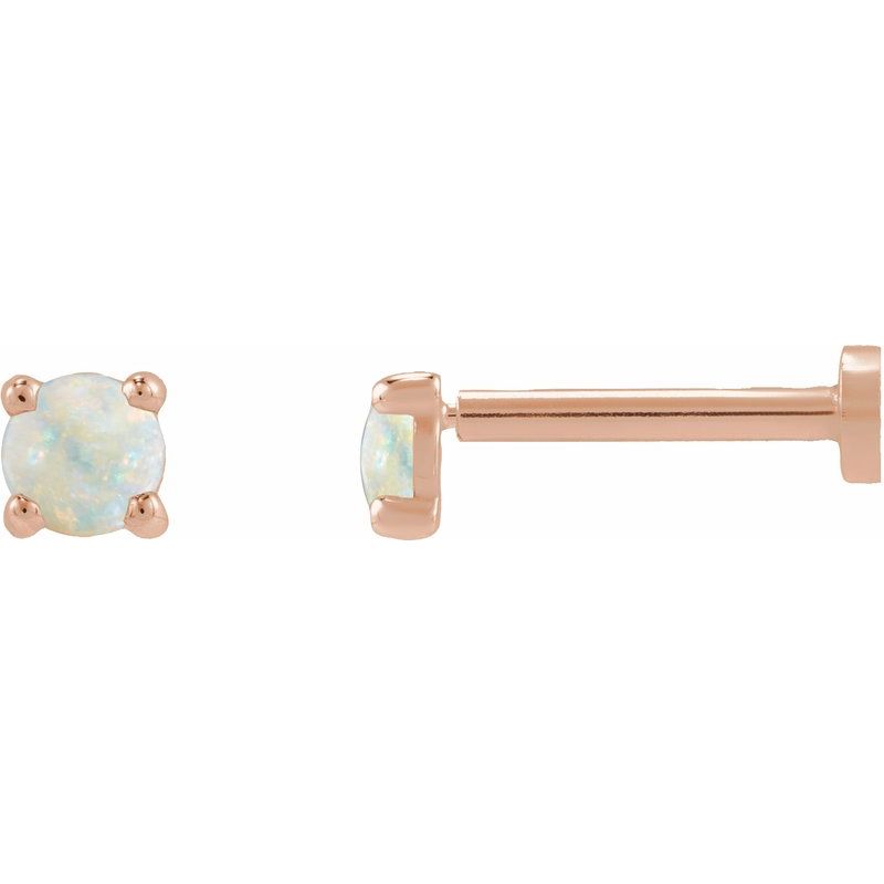 Round Rose-Cut 4-Prong Claw Stud Earrings