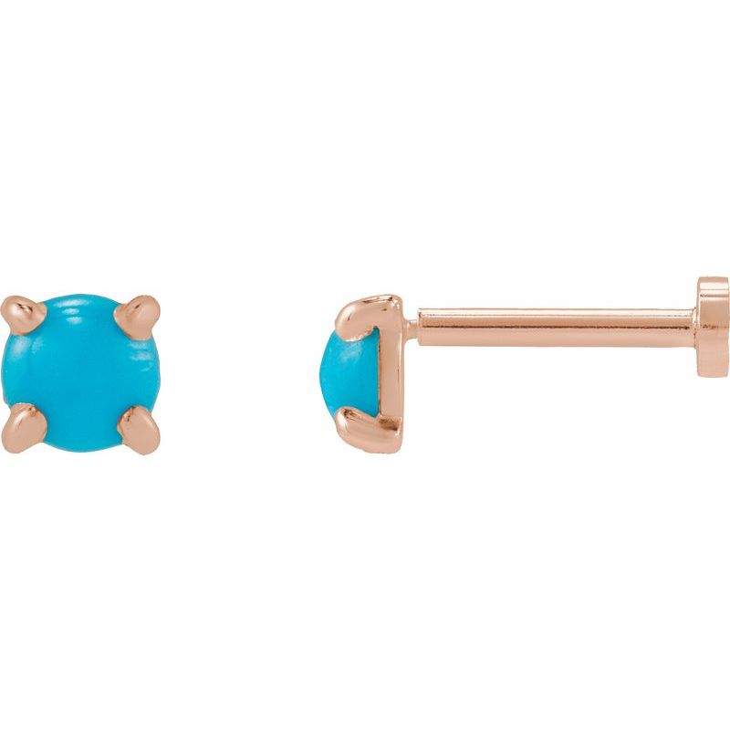 Round Rose-Cut 4-Prong Claw Stud Earrings