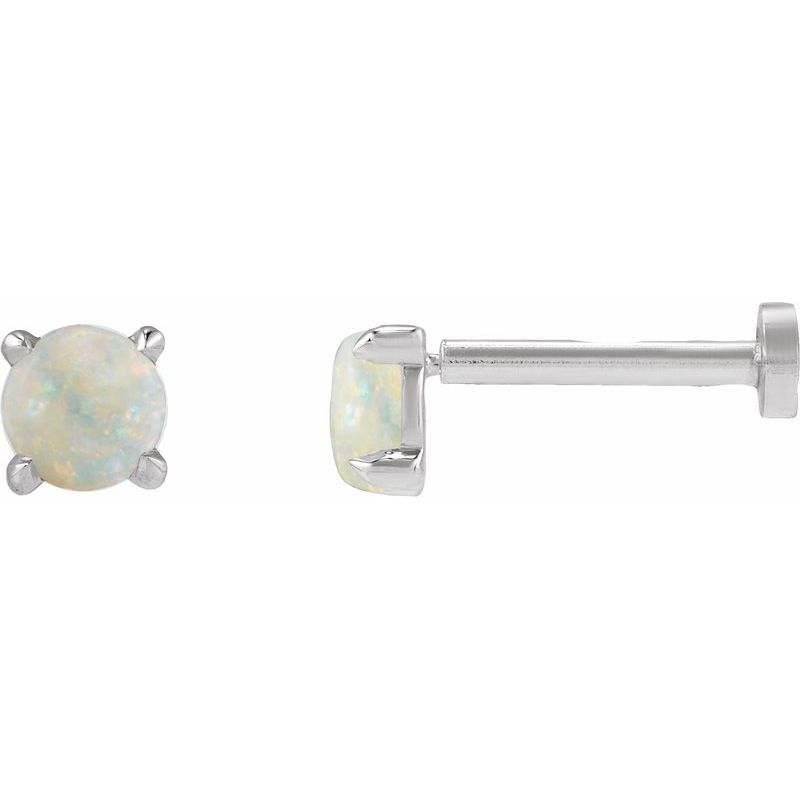 Round Rose-Cut 4-Prong Claw Stud Earrings