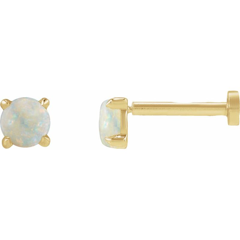 Round Rose-Cut 4-Prong Claw Stud Earrings