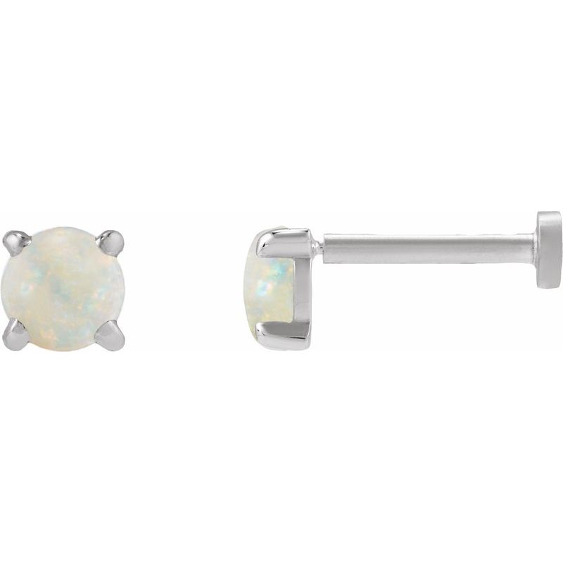 Round Rose-Cut 4-Prong Claw Stud Earrings