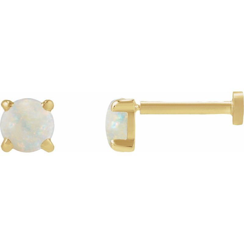 Round Rose-Cut 4-Prong Claw Stud Earrings