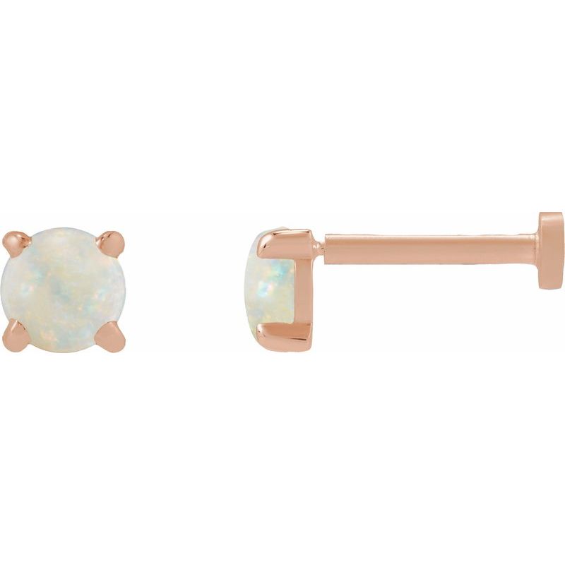 Round Rose-Cut 4-Prong Claw Stud Earrings