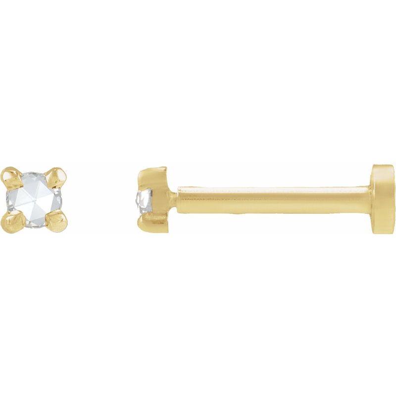 Round Rose-Cut 4-Prong Claw Stud Earrings